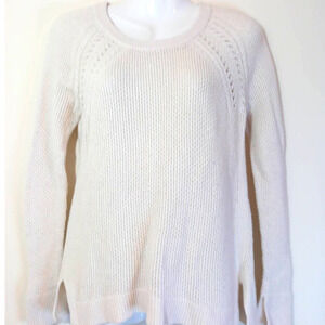 LOFT Women's Size XS Oversized Ivory White Long Length Sweater Work Casual